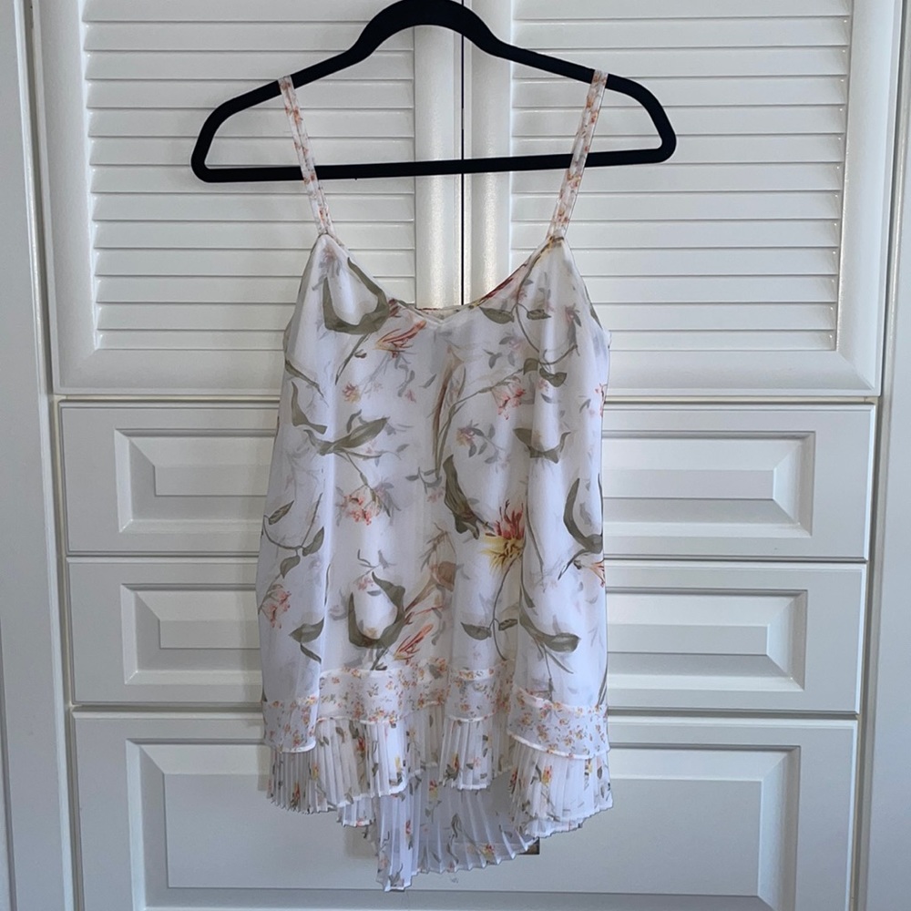 WHBM Hi-low white floral cami